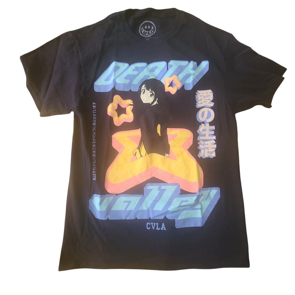CVLA Shirt kids M Black Death Valley Anime Graphic Tee Japanese Manga